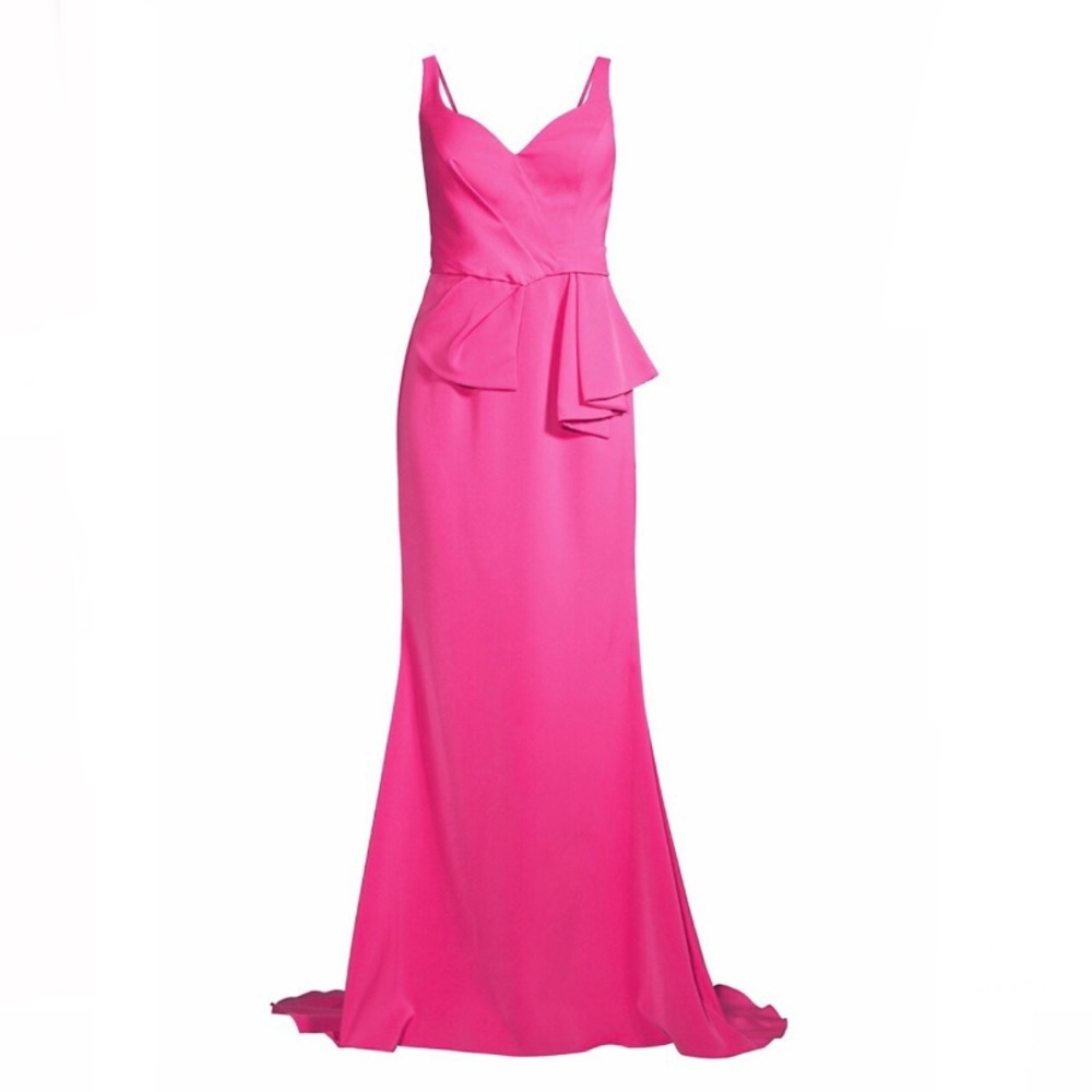 # Basix Black Label Fuchsia Side Hip Peplum Gown New With Tag - Picture 1 of 16
